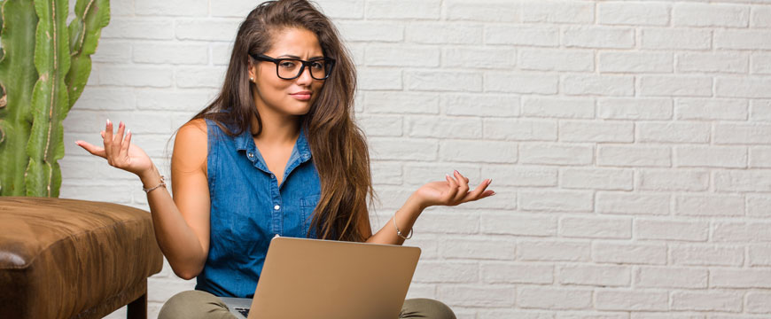 Girl with a Computer, Acting Confused 