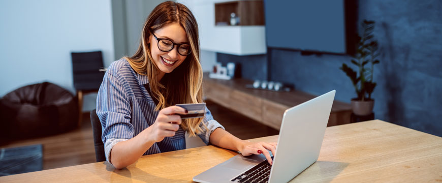 Girl Online Shopping on Computer