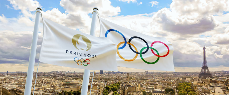 2024 Paris Olympics Flags in Paris